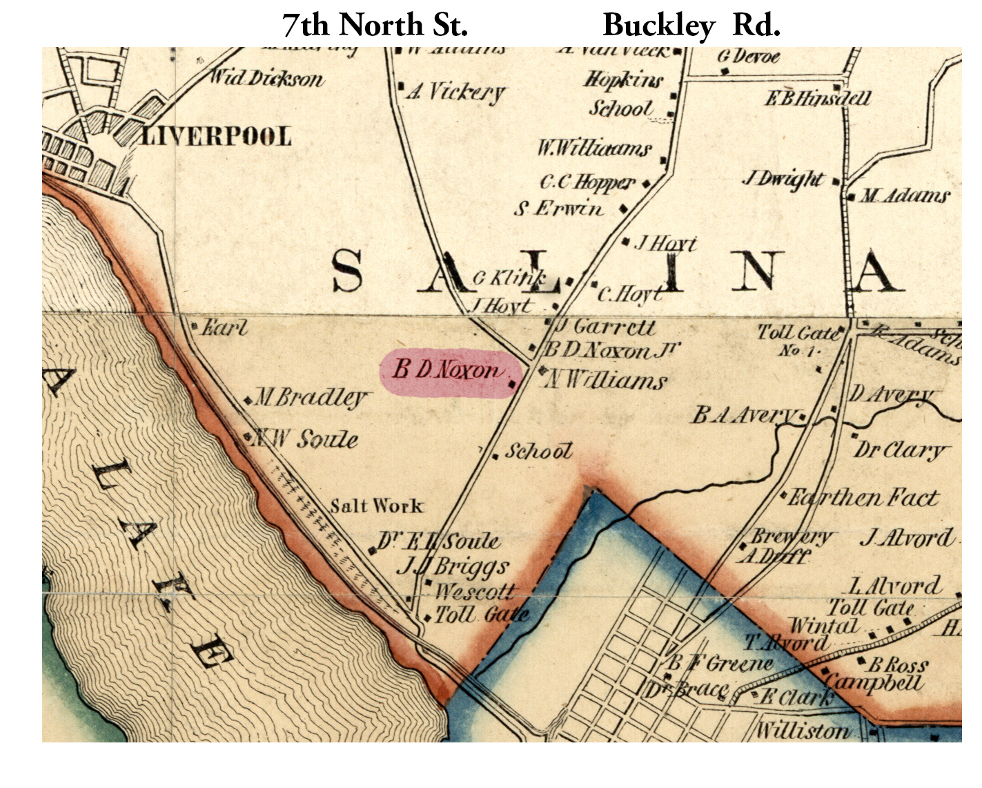 1859 Onondaga County Sal-7 Map Excerpt